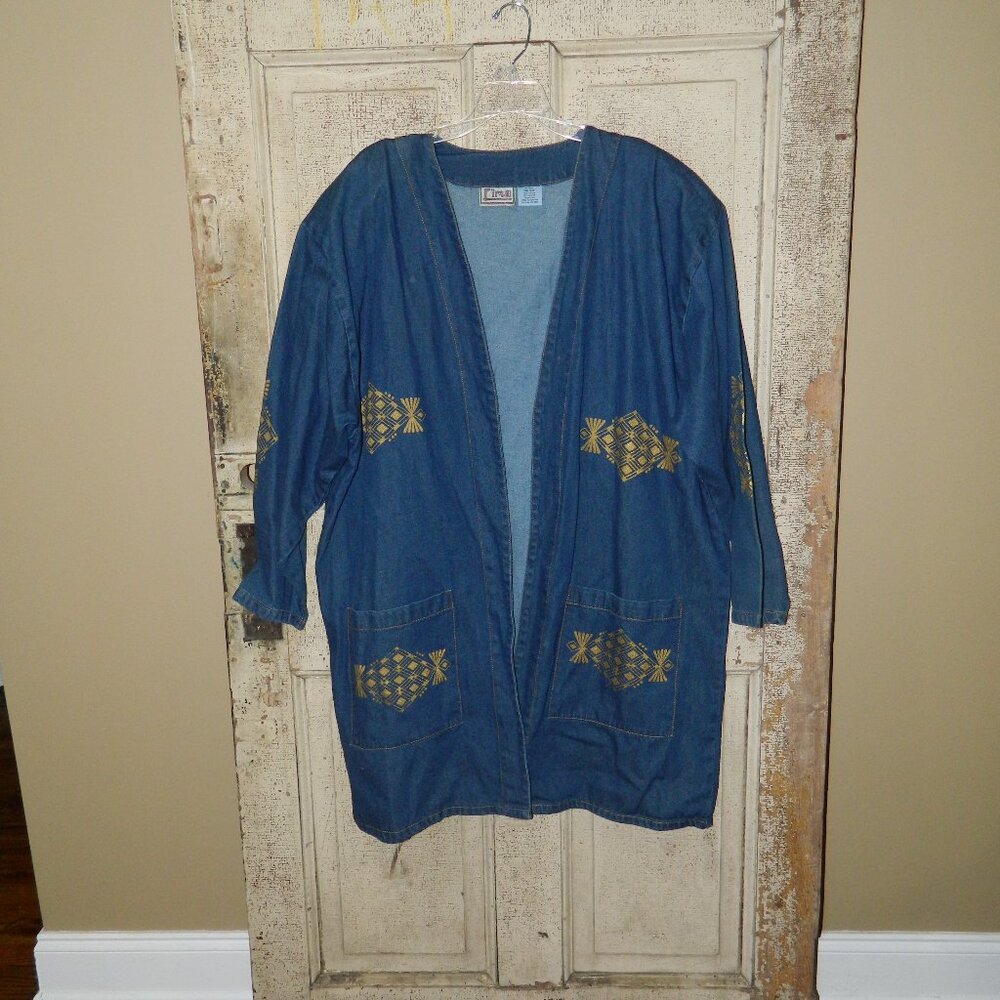 Vintage Rima Denim Jean Jacket Long Coat Size OS (II-8)
